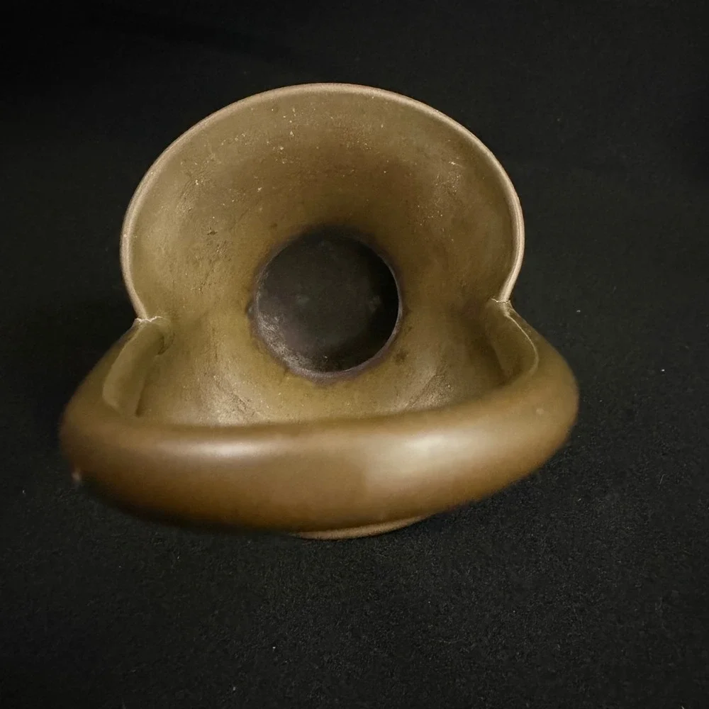 Vintage Solid Brass Flower Basket Vase Mid-Century Modern‎ Decorative MCM Handle